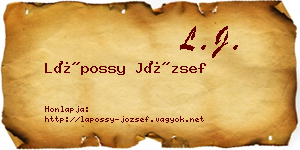 Lápossy József névjegykártya